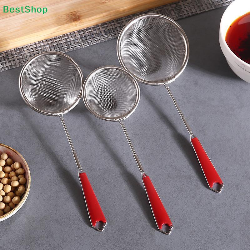 Cucchiaio Scolapasta a Maglia Fine in Acciaio Inossidabile Manico Rotondo Filtro da Cucina Scolapasta per Cucinare Mestolo per Schiumare Grasso Schiuma
