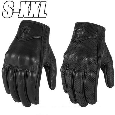 Leather Gloves Motorcycle Racing Riders Armed Windproof Gloves Winter All Fingers Haulage Bike Gloves
