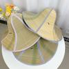 2Pcs Adjustable Foldable Straw Sun Hat Breathable Fishing Sunshade Caps Wide Brim Hat  Summer