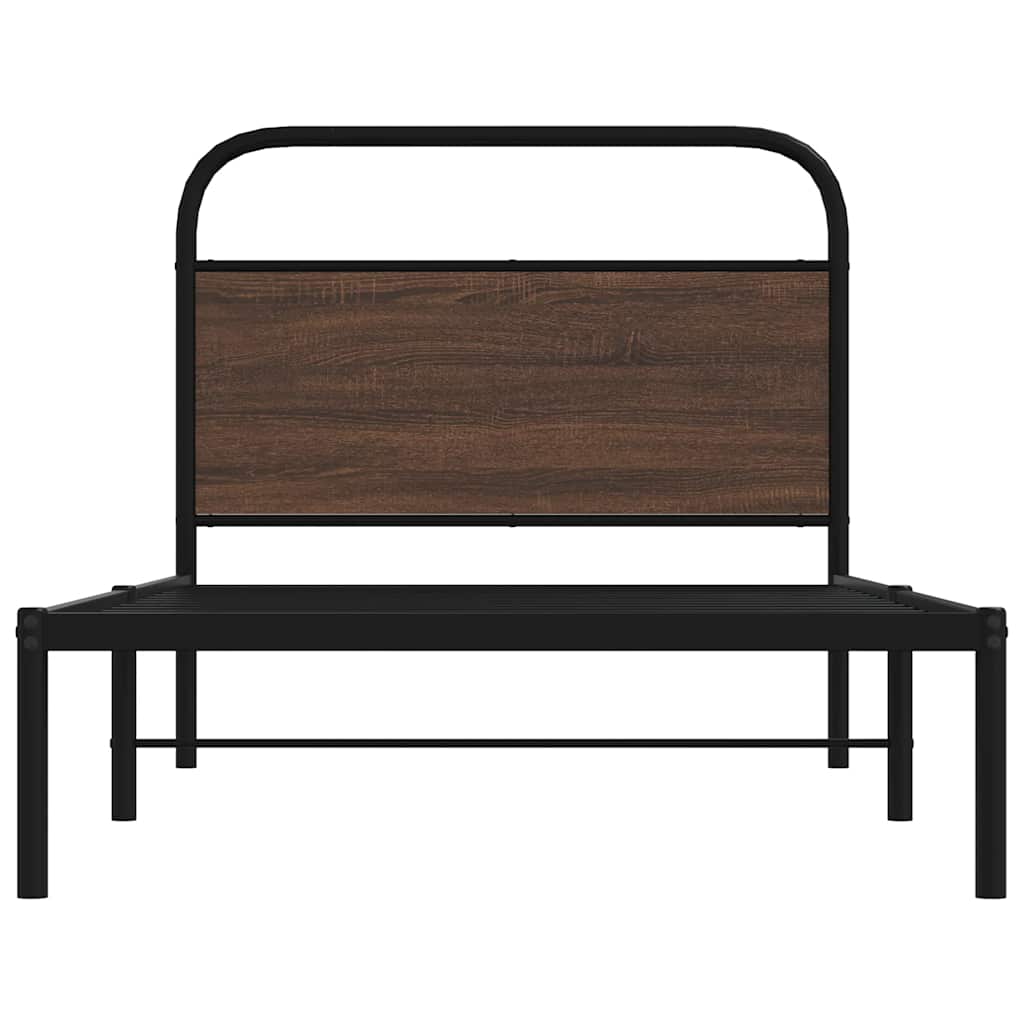 Bed Frame without Mattress 90 x 190 cm Brown Oak Effect