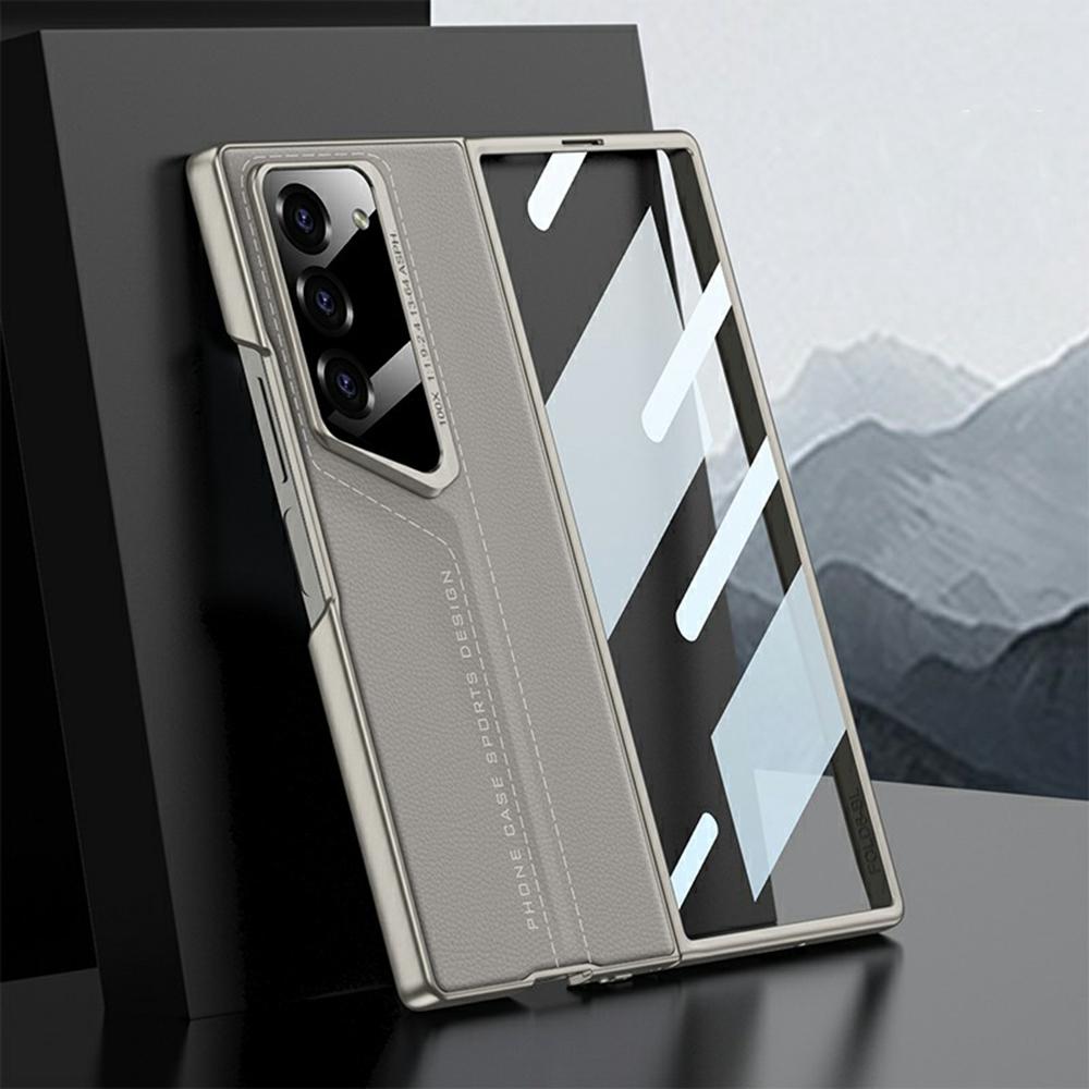 GKK For Samsung Galaxy Z Fold6 5G Case Hard PC+PU Ultra Slim Phone Cover with Screen Film