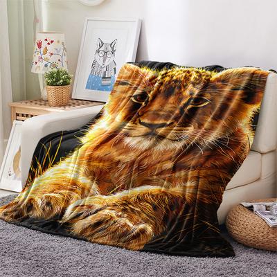 Flaneldecke mit Löwenbaby-Print, Hohe Qualität, Bequem für alle Jahreszeiten, Heimdekoration, Wärme und Komfort, Perfekt für Weihnachtsgeschenke