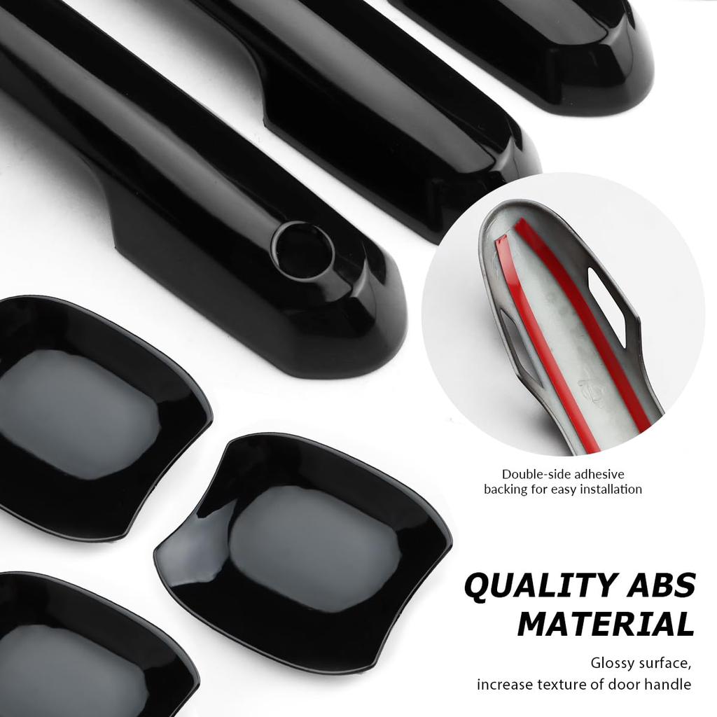 Marchfa Door Handle Door Toyota RAV4 Door Handle Custom 8PCS Covers, Protectors, Exclusive, Covers, Garnish, ABS, Dress-up Parts, Exterior, (Black)