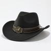 Curled Cowboy Hat Personalized Accessories, Western Cowboy Hat, Men's and Women's Outdoor Mountaineering Sun Hat, Woolen Hat