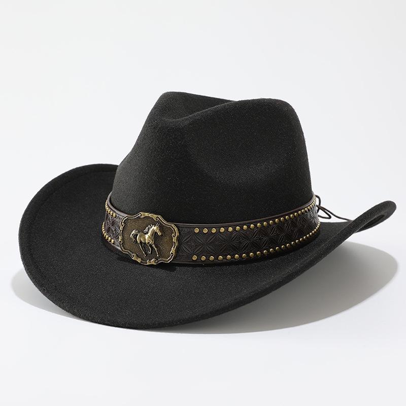 Curled Cowboy Hat Personalized Accessories, Western Cowboy Hat, Men's and Women's Outdoor Mountaineering Sun Hat, Woolen Hat