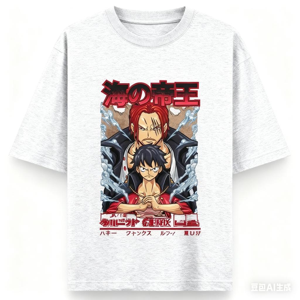 One Piece Anime Shanks Luffy Printing Oversized Cotton Tshirt Men and Women Harajuku Trend Y2K Casual Summer Absorb Sweat Tees