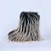 Fashion Women Faux Fur Boots Winter Fluffy Plush Warm Mid Calf Snow Boots Luxury Fashion Furry Boots Comfortable Outdoor Flat Shoes