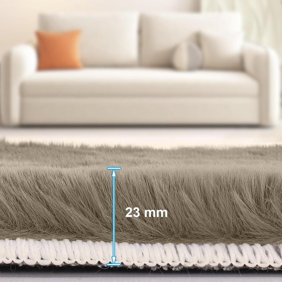 Carpet Living Room Faux Fur Luxury Plush Deep Pile Shaggy Soft Washable