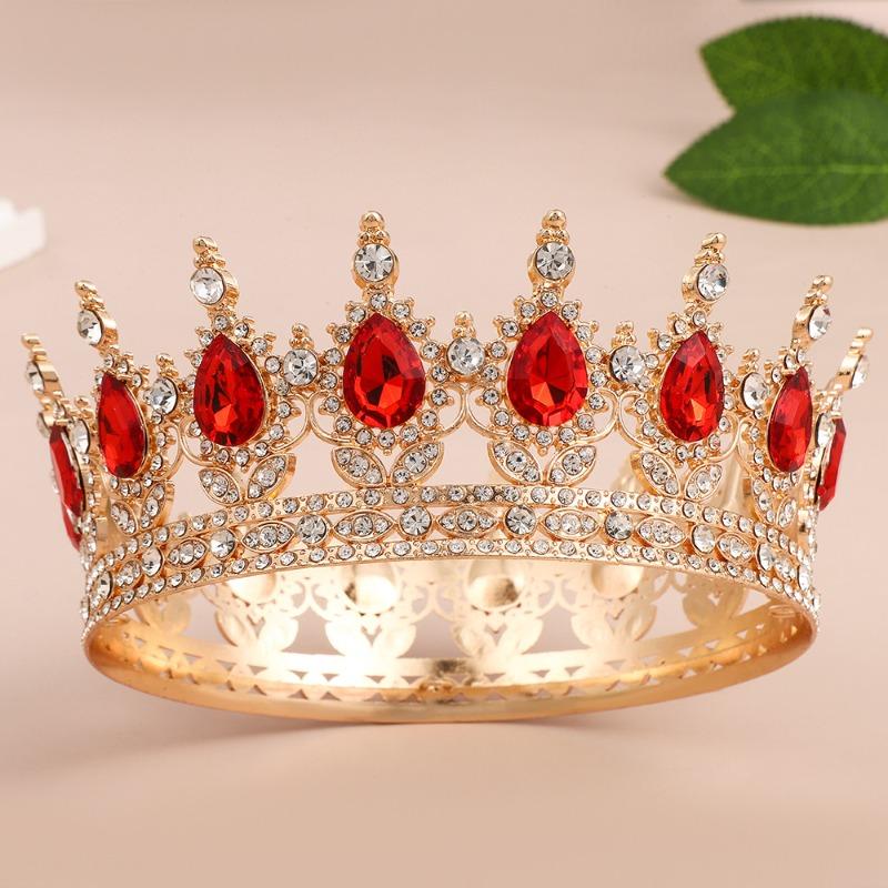 Crown Adult Princess Crown Tiara Bride Wedding Gold Diamond Queen Birthday Party Crown