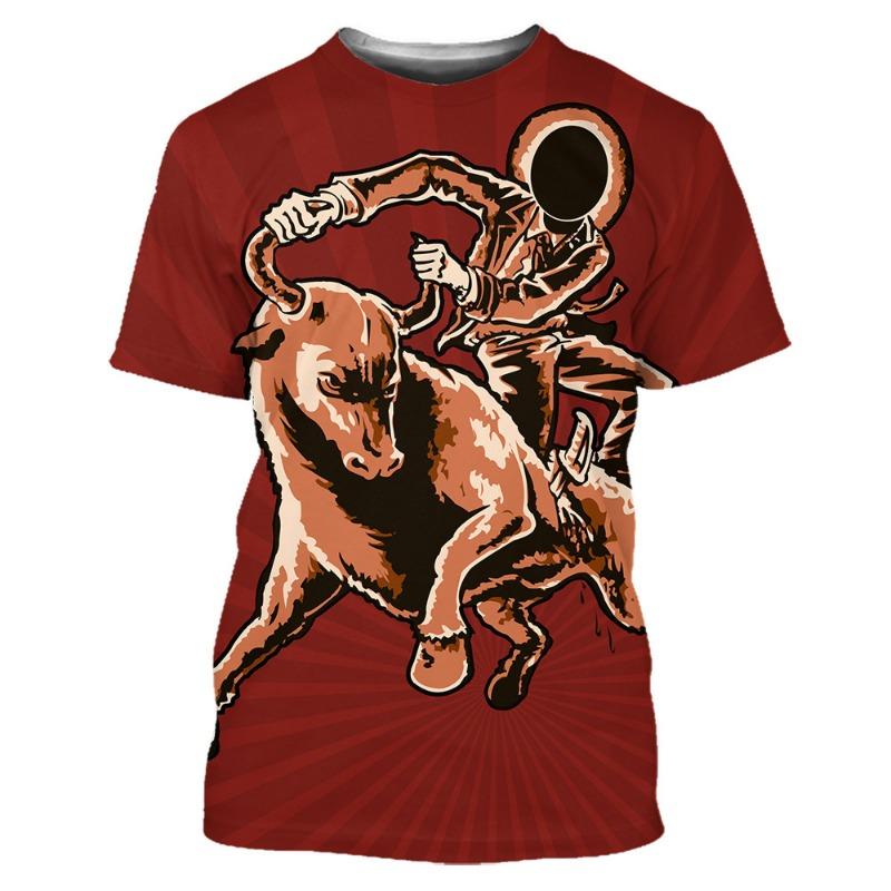 

Cartoon Giraffe Pattern T-Shirt For Men Funny Animal 3D Printed Tees Summer Loose 6XL