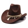 Cowboy Hat With Chain And Starry Sky Compass For Western Style Men And Women