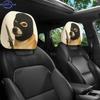 2-Pack, Masked Knife-Wielding Dog Print  Headrest Covers, Comfortable  Decor,  Fit, Soft and Washable, Easy To Install, Suitab