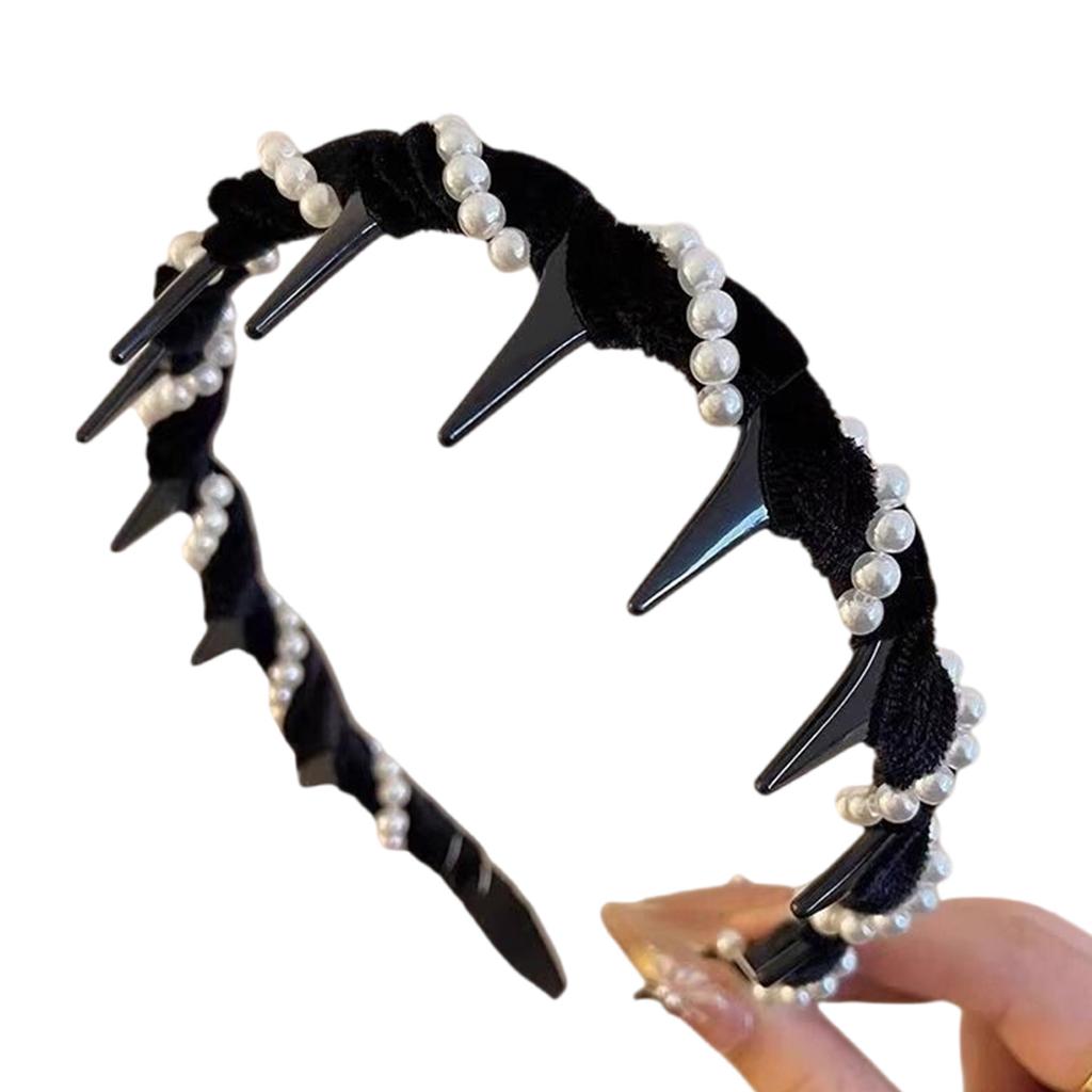 Velvet Artificial Crystals Wave Headband Sparkling Rhinestone Hair Accessory For Women Elegant Party Wedding Daily Use