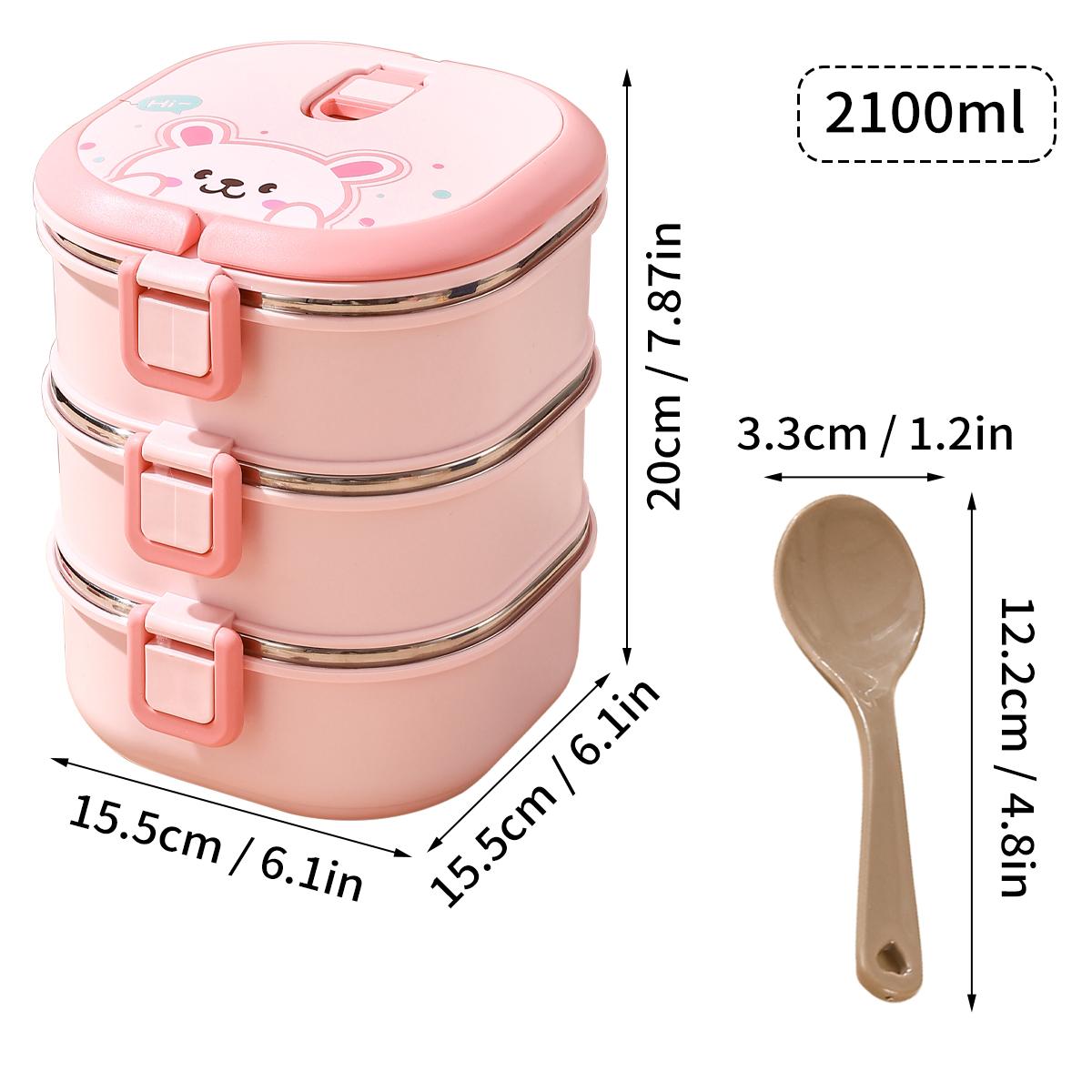 

WORTHBUY портативный ящик для хранения еды, многослойный контейнер для хранения фруктов и овощей, 304 нержавеющая сталь, ланч-бокс Bento с ложкой