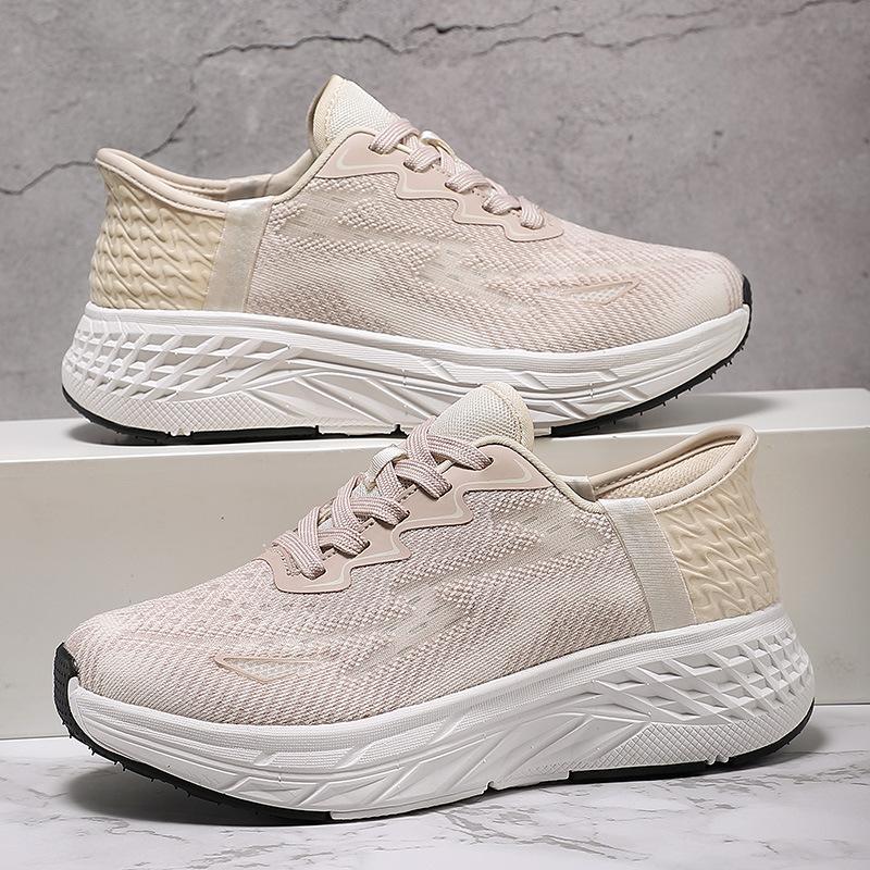 New women's mesh shoes in summer and autumn, laces to increase the height, casual sports flash wear, lazy shoes, breathable women