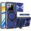 Slide Camera Funda for Xiaomi 15 Pro Case Armor Slide Lens Magnetic Ring Stand Phone Cover for Xiaomi Mi 15 Capa