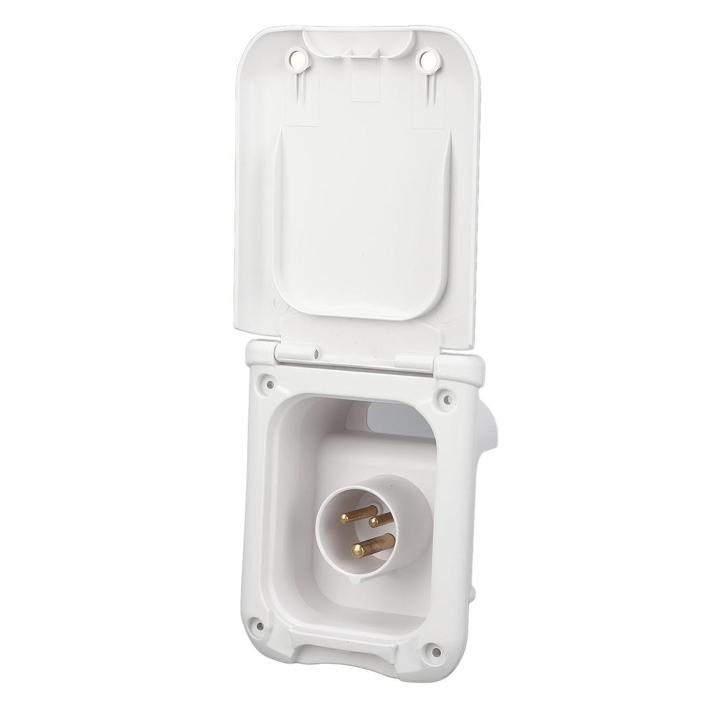 Power Inlet Receptacle with Cover 3 Core 16A Water Resistant Universal Fit for RV Motorhome Trailer Caravan