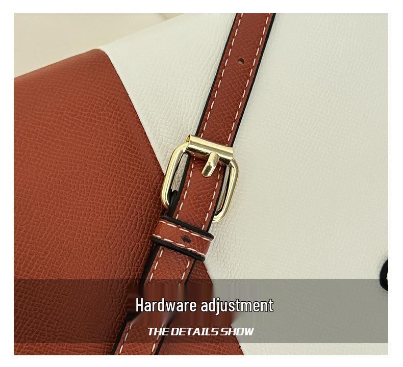 Color Block Kelly Bag: Trendy Two-Tone, Large Capacity, Versatile Shoulder & Crossbody Bag for Work Commute.