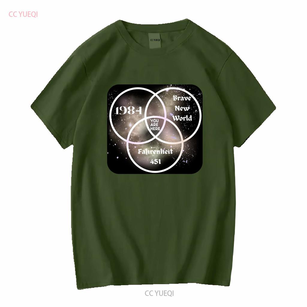 NEUES LIMITIERTES 1984 Brave World You Are Here Dystopie T-Shirt lang- oder kurzärmelig vintage gewaschen Herrenmode Streetwear