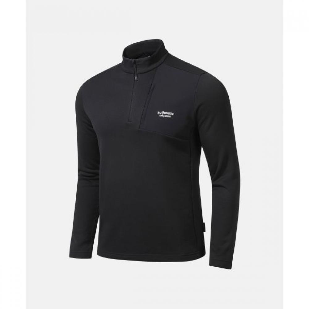 

Футболка DescenTe Heat Navi Running с застежкой-молнией на половину длины, черная BLK0BLACK/105