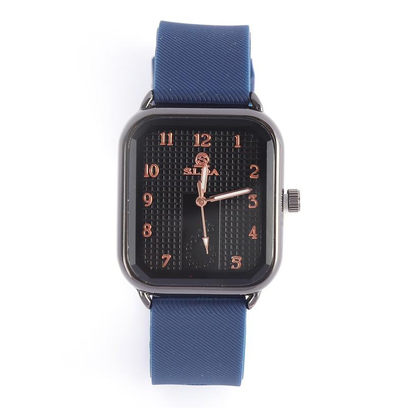 

Rectangle Business Casual Men S Watch Student Fashion Trend Silicone Strap Quartz Watch Men