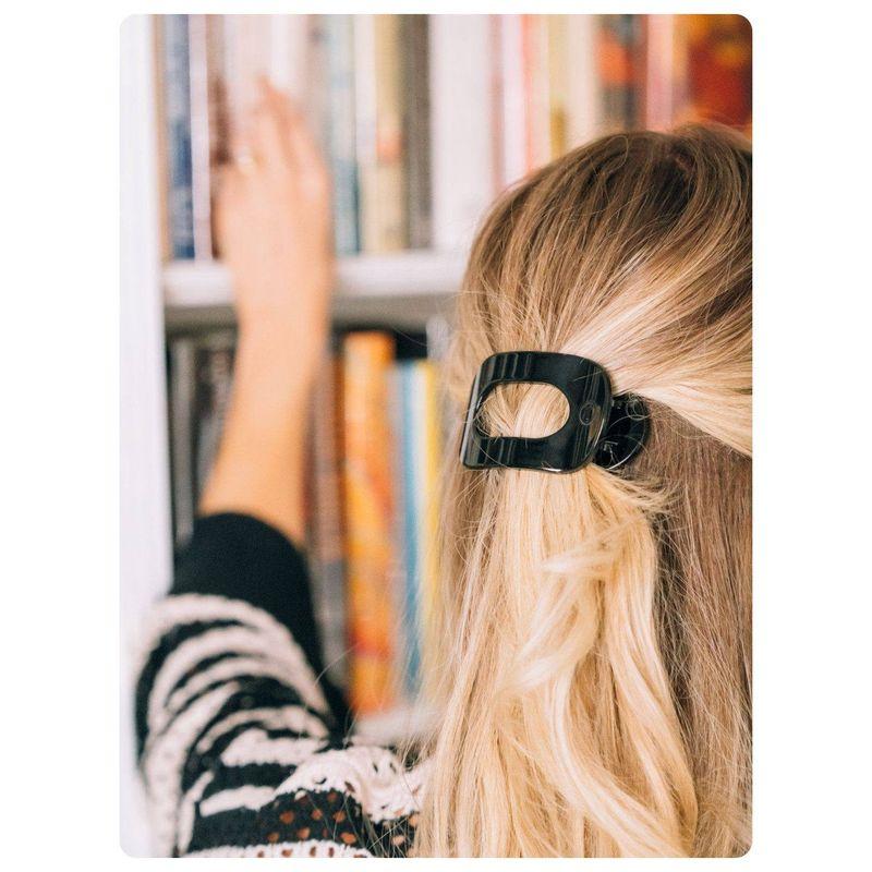 

Flat Clip Fashion Grip Female Back Head Fancy Hairpin Acetate Abalone Clip Arc Loose Clip Updo Gadget [Versatile Black] No Irritation ~ Flat Hair Clip