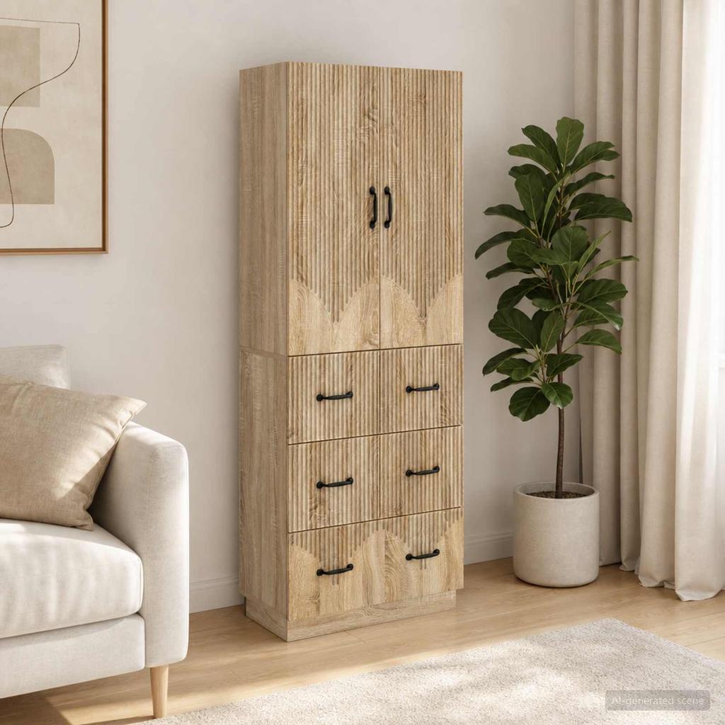 Cabinet Set 2 pcs Sonoma Oak 66 x 34.5 x 87 cm Particleboard