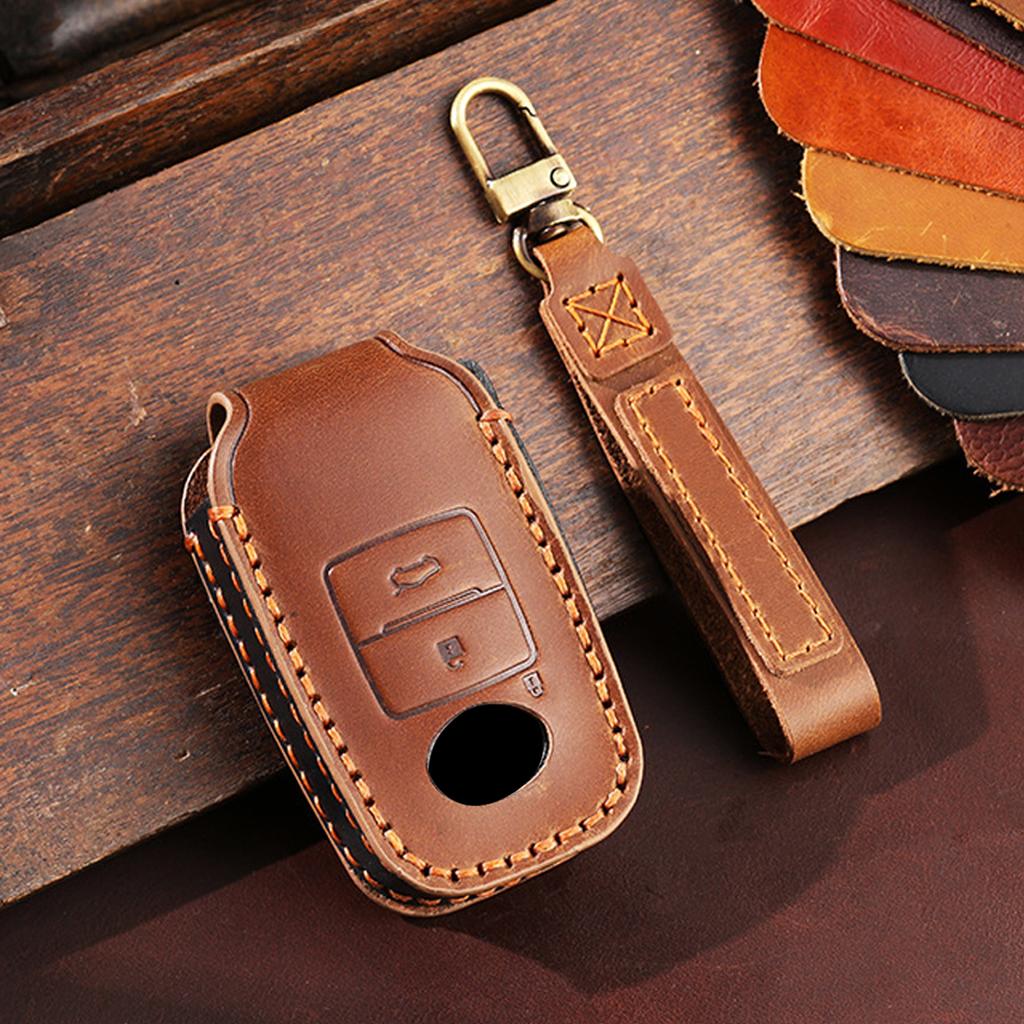 Key Fob Remote Fit For Toyota Perodua Yaris Ativ Raize Veloz Avanza Rush Daihatsu Malaysia Protector 2 3 Bottons Genuine Leather Auto Key Fob Cover