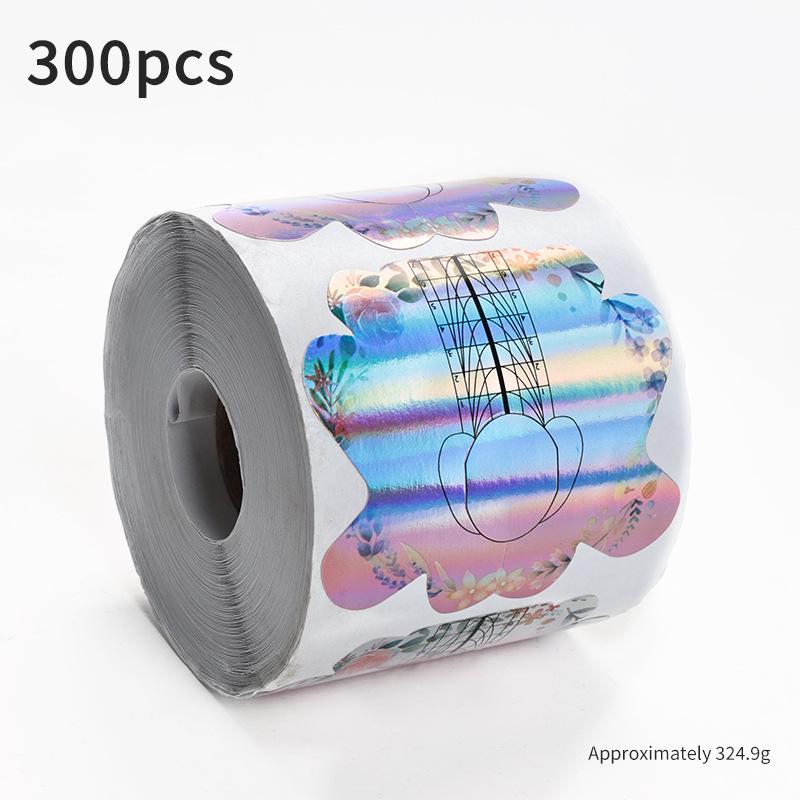 100-Piece French Light Therapy Nail Extension Forms: Butterfly & Horseshoe Designs