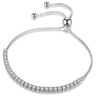 Zircon Tennis Zircon Crystal Bracelet Women's Korean Edition First Jewelry Wholesale Round Bead Bracelet Women's