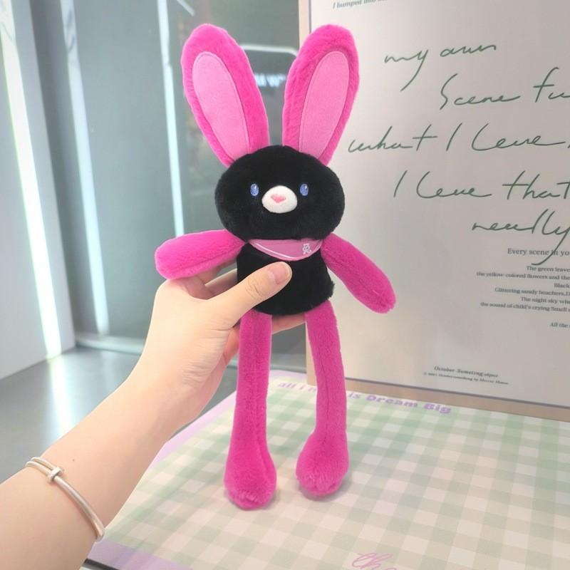 Jinnew Dopamine Plush Rabbit Keyring With Pull Out Design For Backpack Gift