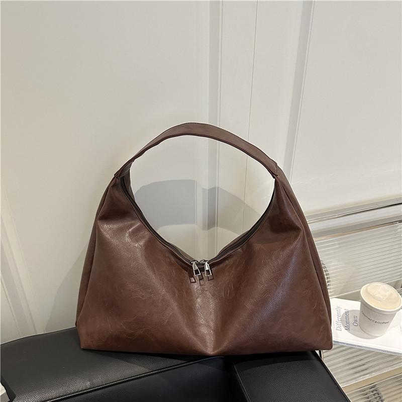 Pu Water Bucket Bag With Zipper And Cell Phone Pocket For Casual Street Style