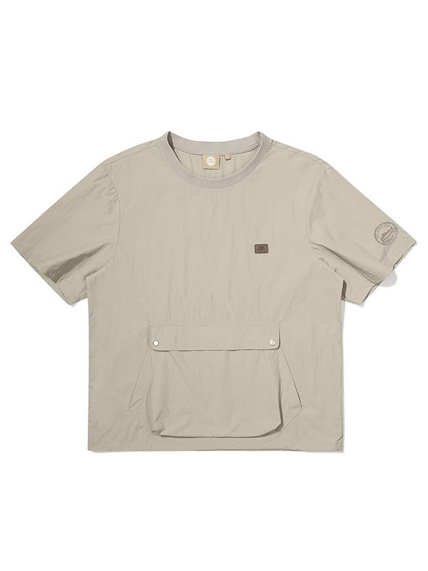 BBC EARTH Kangaroo Pocket Woven Round T-Shirt_Beige