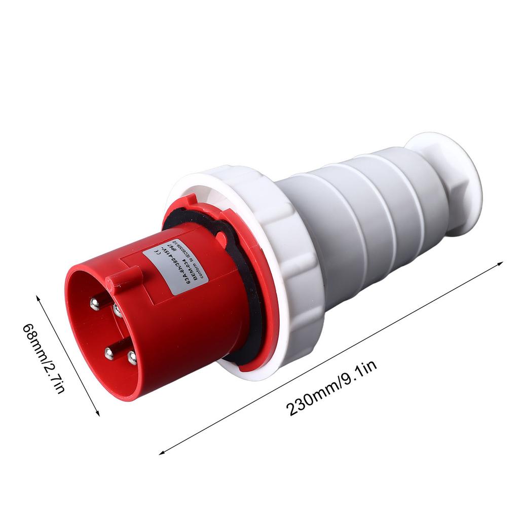 Conector Industrial 3P+E 63A IP67 Rezistent la Apă IK07 Rezistent la Coliziuni Conector pentru Cablu Electric