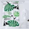 Green Plant Leaf Vines Floral Shower Curtain Print Nordic Minimalist Polyster Fabric Home Decor Bathroom Curtains With Hooks