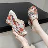 Spring Fish Mouth Cross Strap High Heel Thick Bottom Waterproof Platform Roman Ladies Sandals