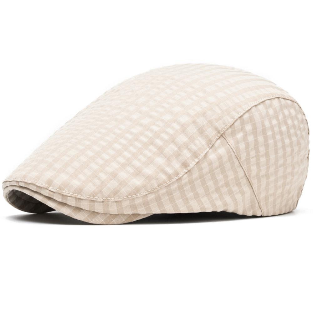 HT4740 Mens Berets Women Retro Artist Painter Plaid Beret Hat Male Female Ivy Flat Cap Unisex Spring Summer Adjustable Beret Cap