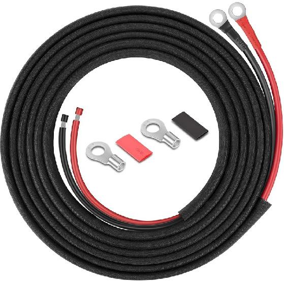 8 Gauge Battery Cable, 8 AWG Battery Cable Connect Battery and Charge Controller for Solar Panel Automotive RV Motorcycle Marine (8AWG 8FT)