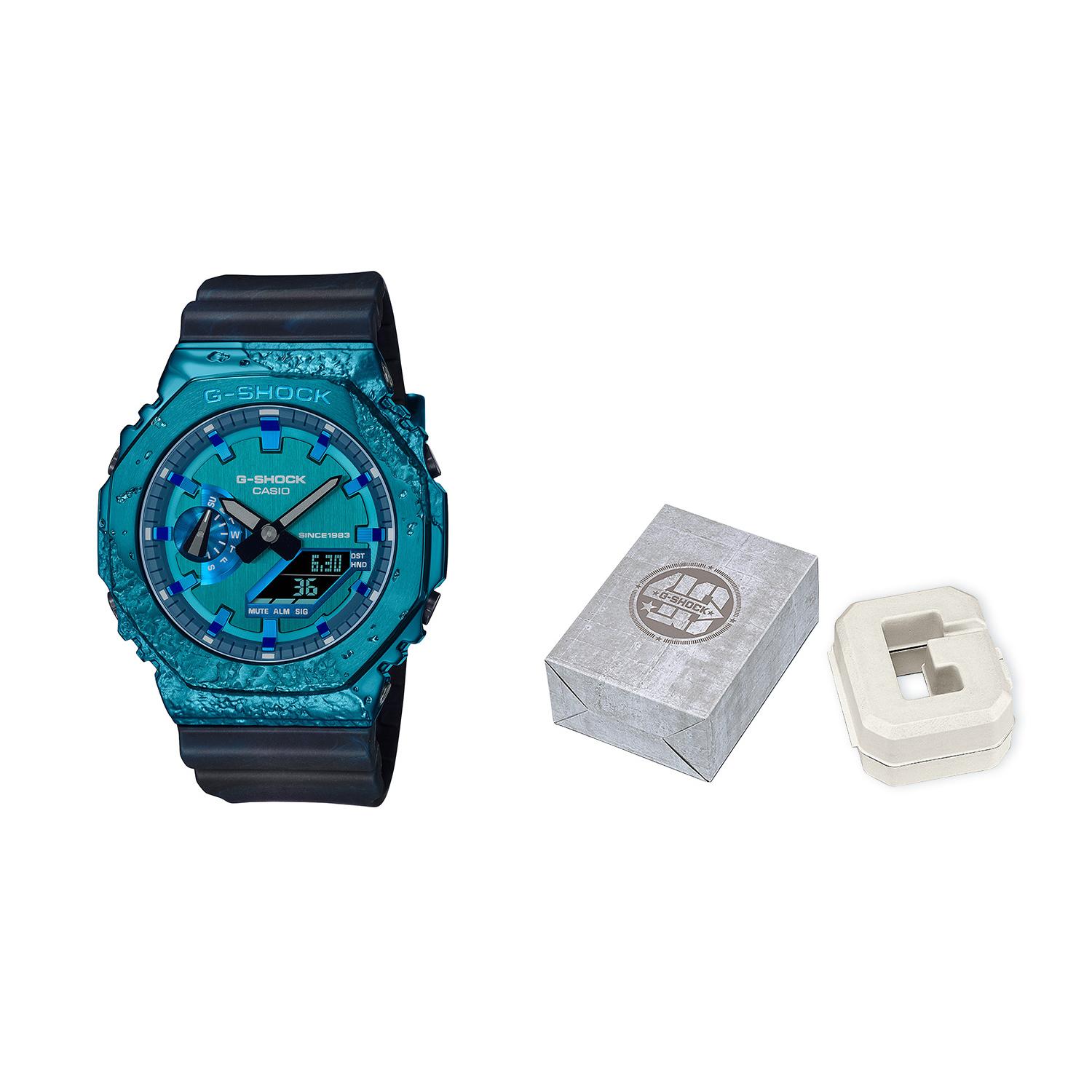 

CASIO Унисекс Полностью Металлическая Серия Синие Часы GM-2140GEM-2APR