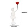 Resin Cartoon Girl Figurine Flying Love Balloon Girl Sculpture Ornaments Abstract Modern Home Desktop Study Office Decor Gift