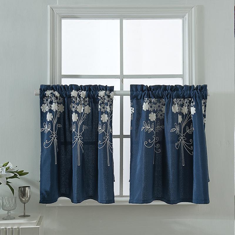Finished Curtains, Short Curtains, Polyester And Cotton Embroidery Curtains, Finished Curtains