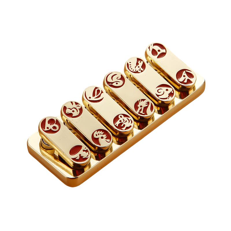 Chinese Zodiac Magnetic Slider Metal Fidget Push Card Mini Sensory Toys Fingertip Gyro Sound Wave Decompression EDC Adult Toys