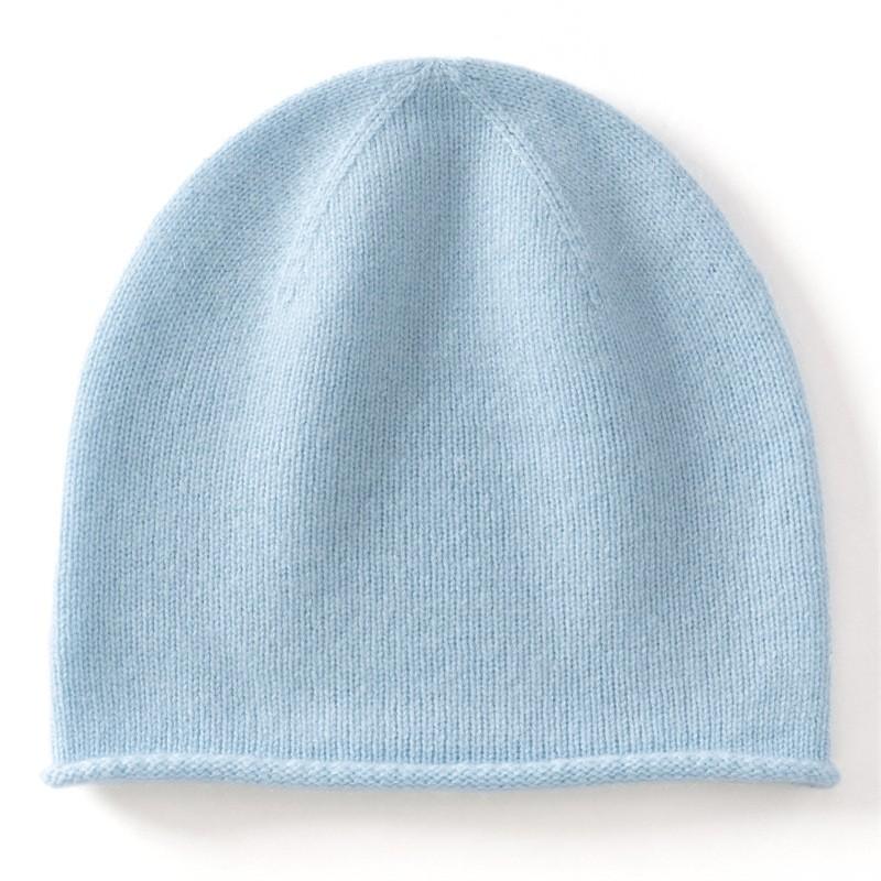 100% Pure Cashmere Knit Beanie Hat Kids Winter Warm Unisex Soft Simple Style