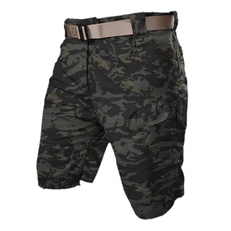Four Four Heren Stedelijke Militaire Tactische Shorts Outdoor Waterdichte Slijtvaste Cargo Shorts Sneldrogend Multi-pocket Plus Size Wandelbroek 3XL camouflage