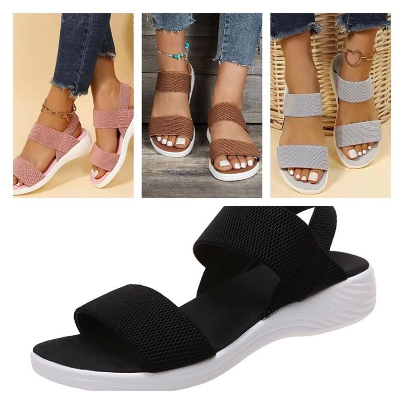 Stylish Fish-mouth Casual Sandals With Elastic Strap For Women Characters)