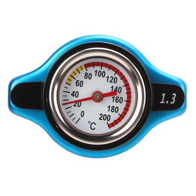 Aluminum Alloy Radiator Cap with Temperature Gauge Pressure Adjustment Leakproof Universal for Car1.3bar