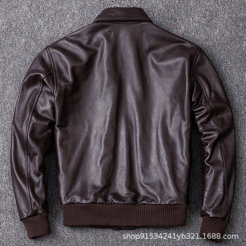 First layer cowhide leather jacket men A pilot air force leather jacket large size jacket