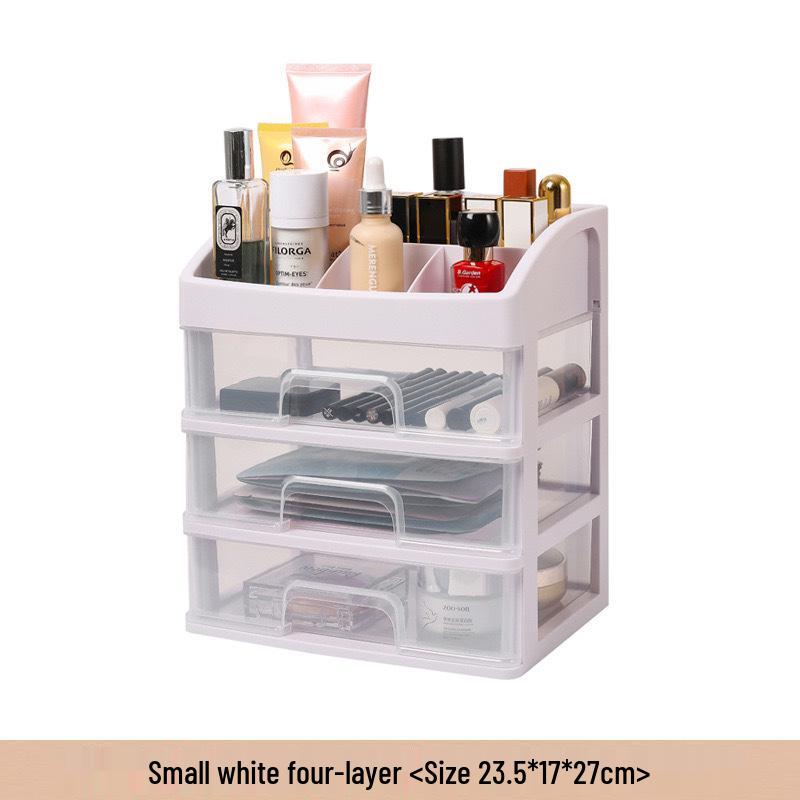 Large Capacity Desktop Cosmetic Storage Box with Drawers for Dorms