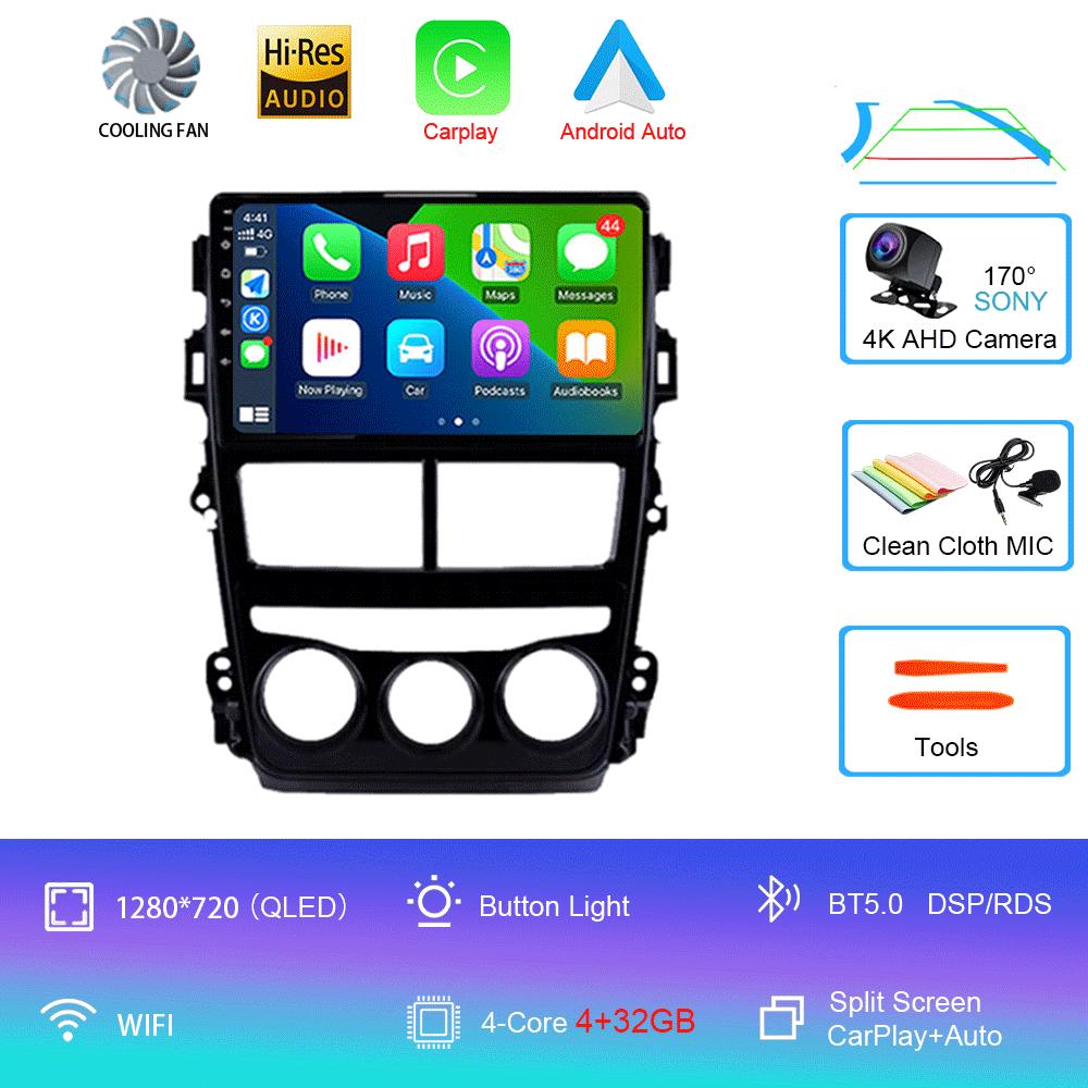 For Toyota Vios Yaris 2018 2019 2020 Car Radio Multimedia Player GPS Navigation Multimidia 2 Din Android 14 DSP No DVD