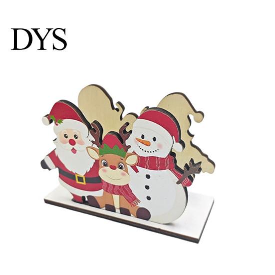 Christmas Gift for Family Napkin Holder Table, Wooden Santa Snowman Reindeer Tree Cocktail Vertical Tissue Dispenser Winter Holiday Parties, Farmhouse